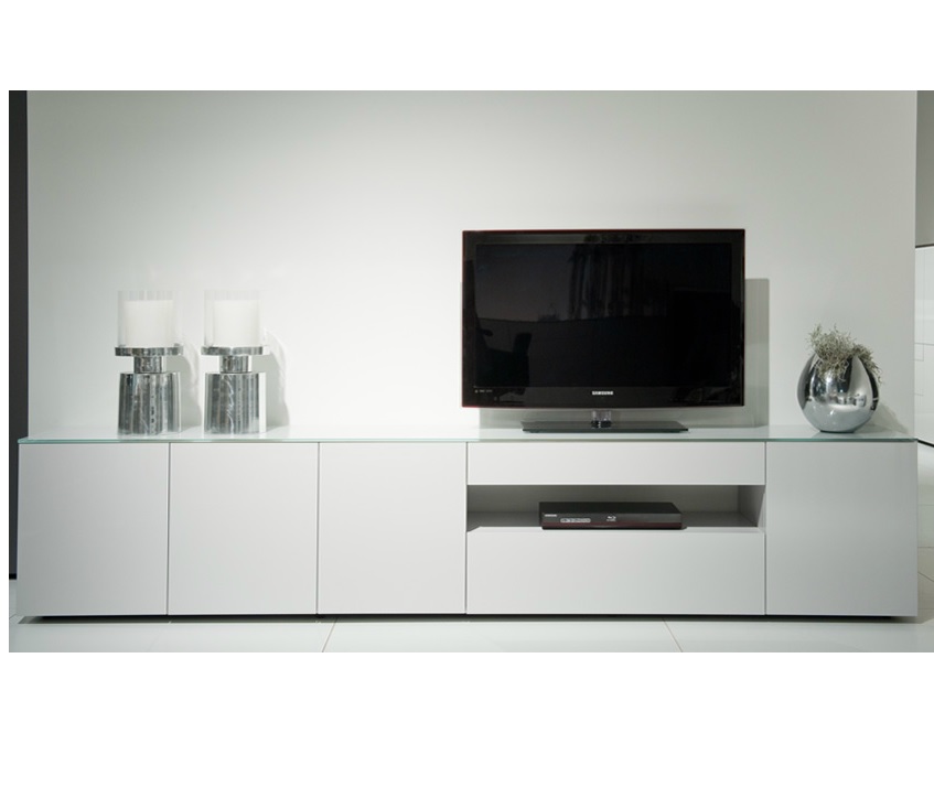 Nautisch Postbode Eenzaamheid Modern tv dressoir wit glas | KARAT Tv-meubels